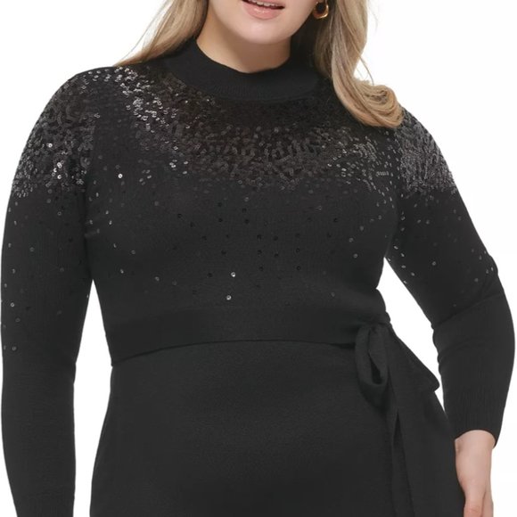 Vince Camuto Plus Size Sequined Sweater Dress - 2X - Picture 5 of 8
